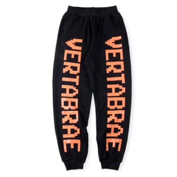 Vertabrae Black with Orange Double Sided Logo Sweatpant - Image 1
