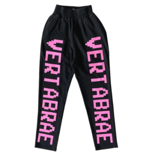 Vertabrae Black with Pink Double Sided Logo Sweatpant