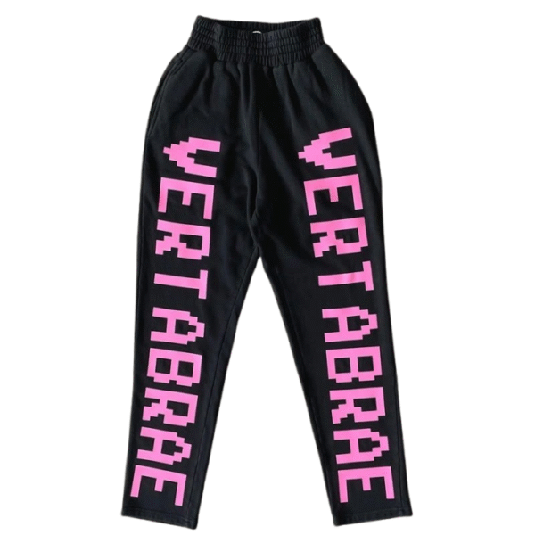 Vertabrae Black with Pink Double Sided Logo Sweatpant - Image 1
