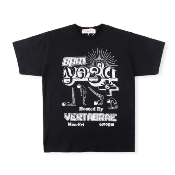 Vertabrae 6pm Yoga T-shirt Black - Image 1