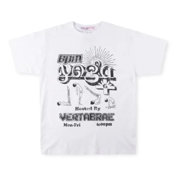 Vertabrae 6pm Yoga T-shirt White - Image 1