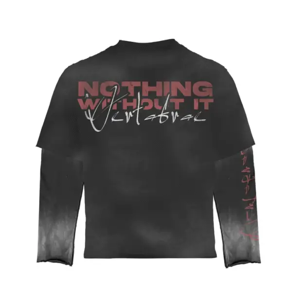 Vertabrae Double Sleve Stalker Shirt Black Color - Image 2